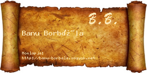 Banu Borbála névjegykártya