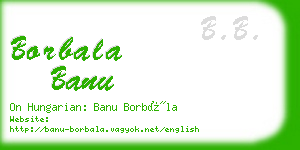 borbala banu business card